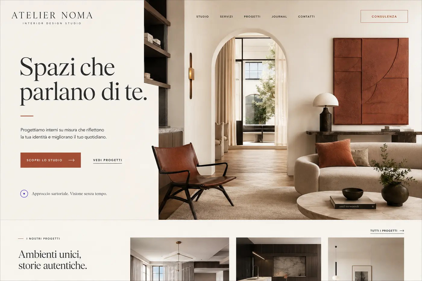 Concept e-commerce per un brand di interior design