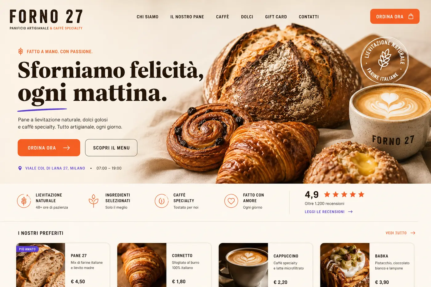 Concept e-commerce per un laboratorio alimentare artigianale
